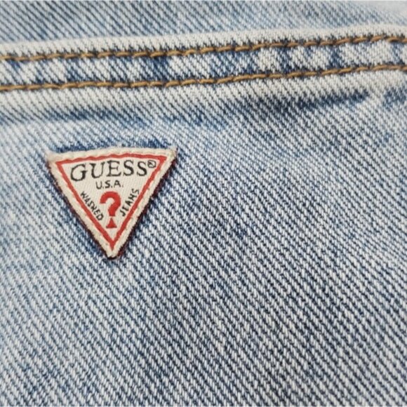 GUESS Vintage High Rise Straight Fit Jeans Ankle Fit- Light Blue- US30 - Picture 8 of 9